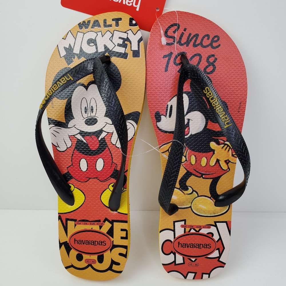 Havaianas Mickey Mouse Flip Flops Men's Size 13